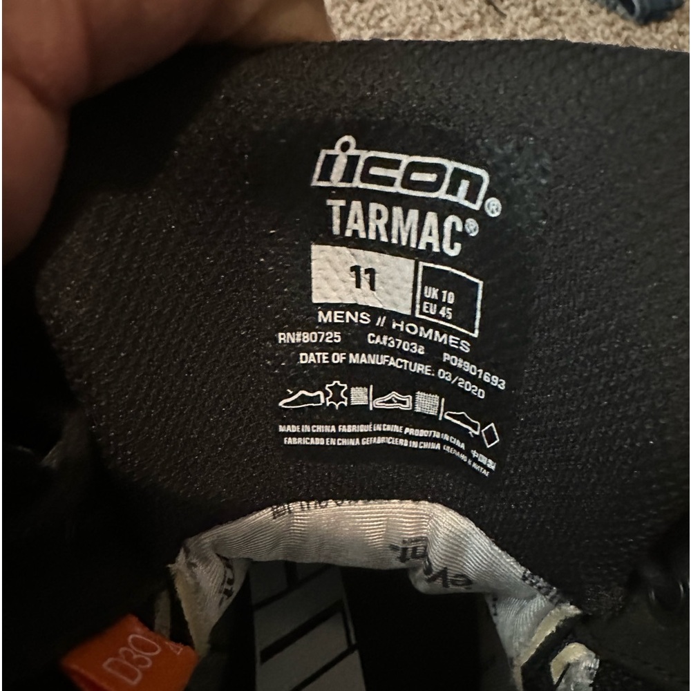 Icon tarmac motorsports riding boots